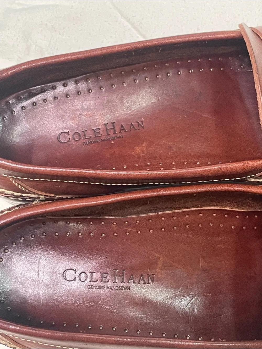 Cole Haan Men's Chestnut Brown Leather Penny Loafers